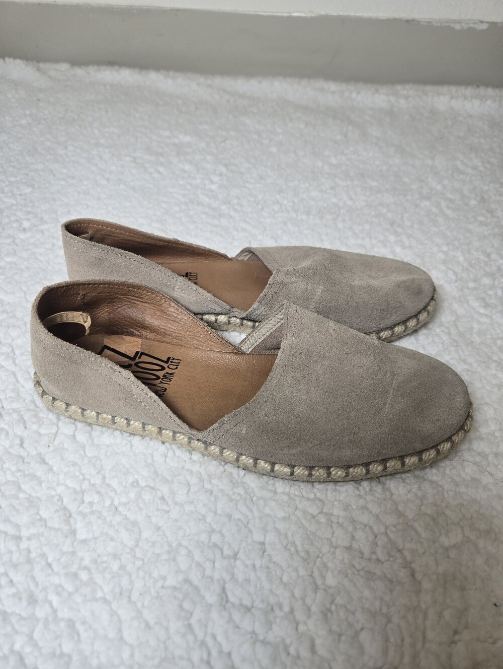 Miz Mooz Carmena Espadrille Slip On Suede Leather Flats 38 EU 7.5-8 US